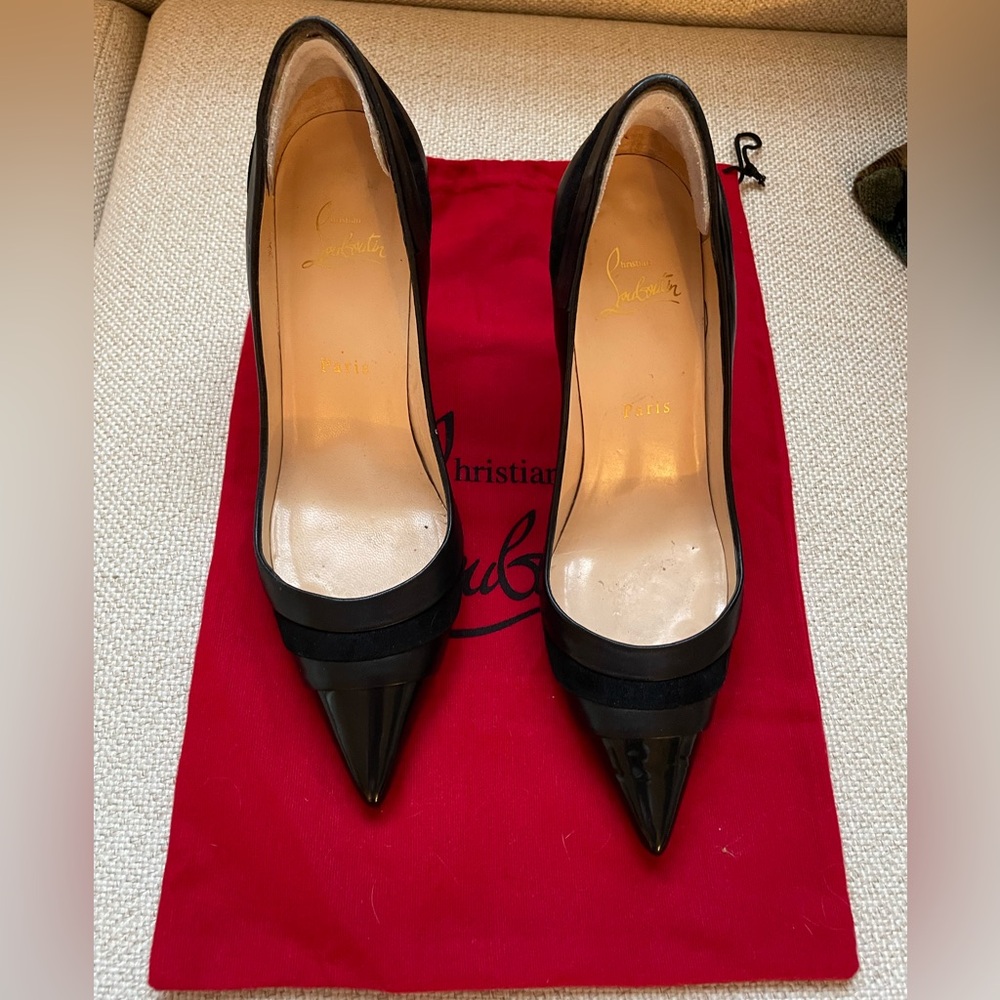Christian Louboutin Eklectica Pumps in Black Size 39.5 Suede and Leather - Picture 3 of 14
